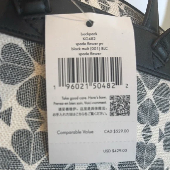 Kate Spade Spade Flower Medium Backpack Signature
Logo Black Multi NWT - Picture 8 of 17